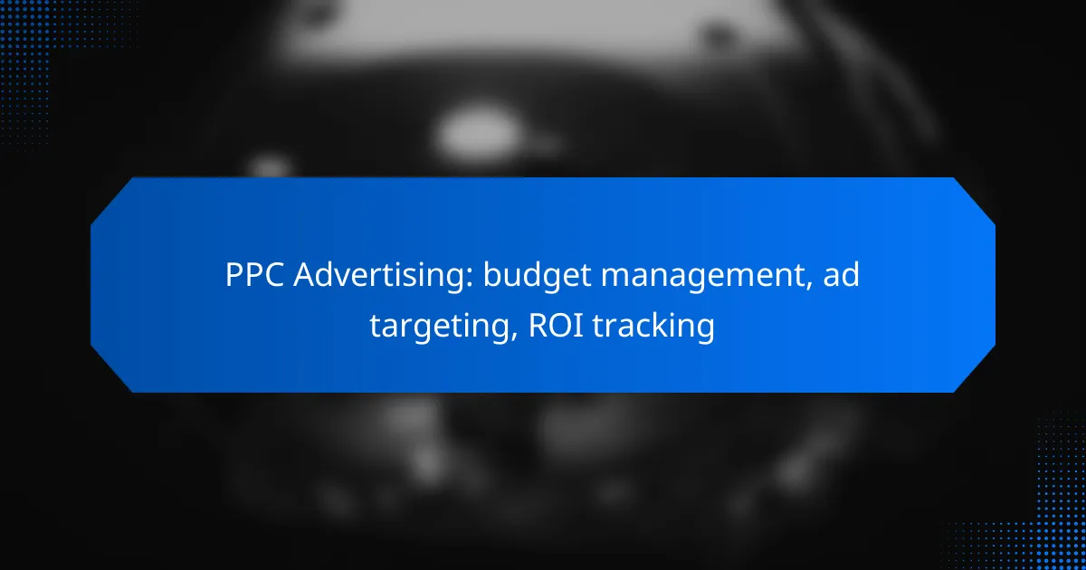 PPC Advertising: budget management, ad targeting, ROI tracking