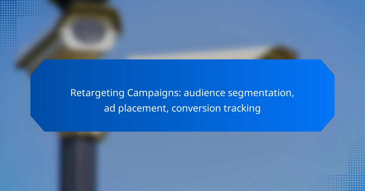 Retargeting Campaigns: audience segmentation, ad placement, conversion tracking