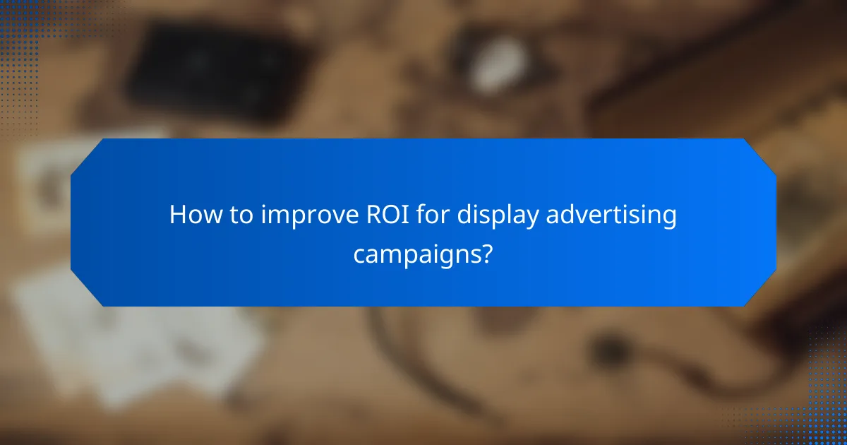 How to improve ROI for display advertising campaigns?