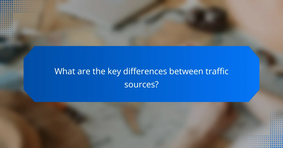 What are the key differences between traffic sources?