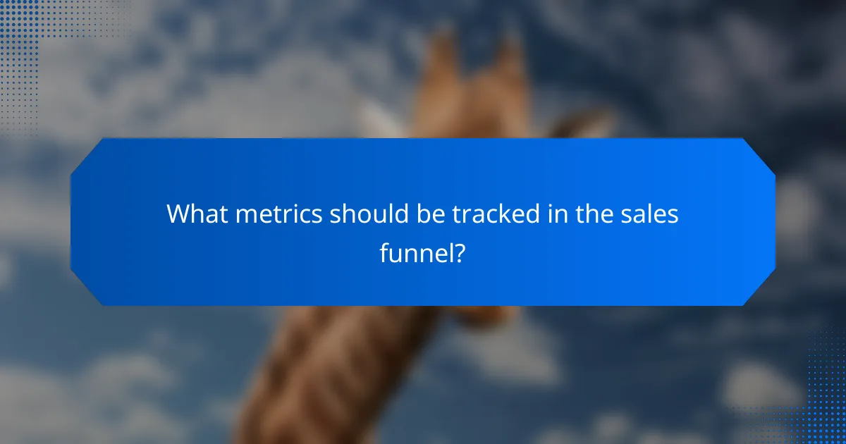 What metrics should be tracked in the sales funnel?